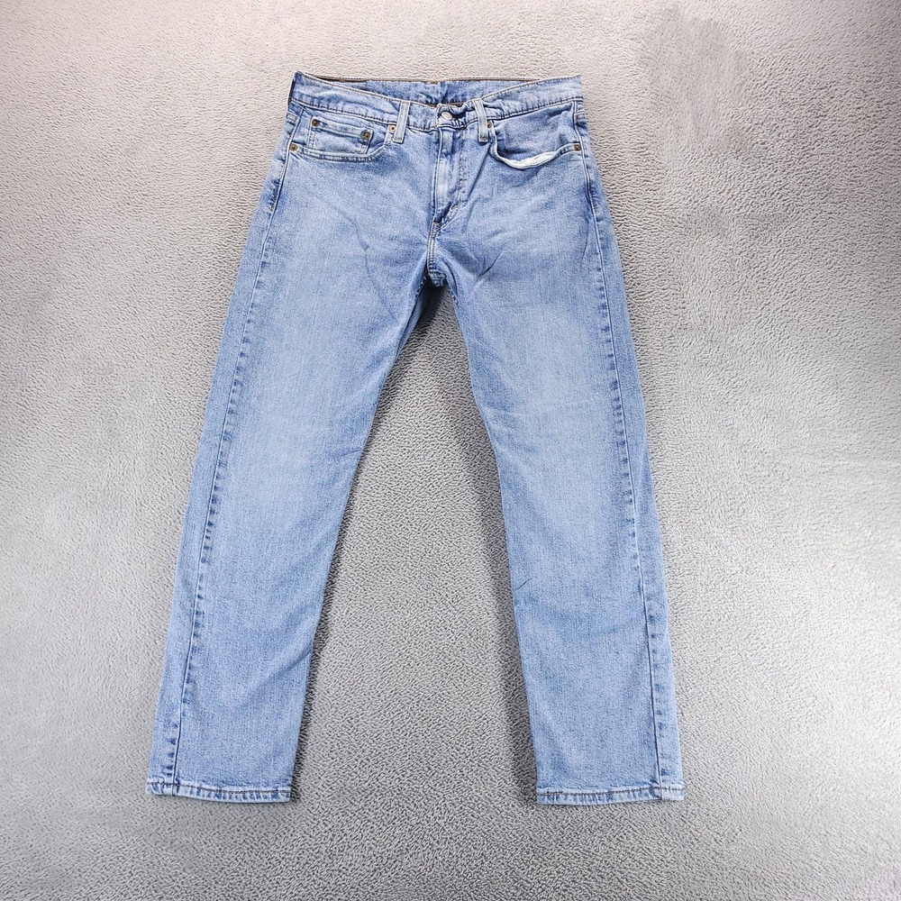 Levi's Jeans Mens 32x27 Blue 502 Regular Tapered Light Wash Stretch Denim 44578